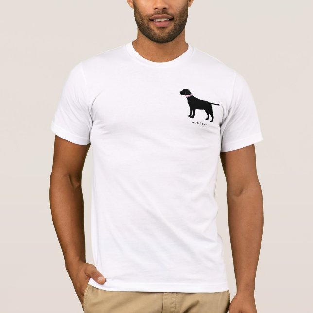 Preppy Black Dog Labrador Silhouette T-Shirt (Vorderseite)