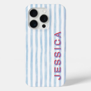 Preppy Blau Gestreift Benutzername Case-Mate iPhone Hülle