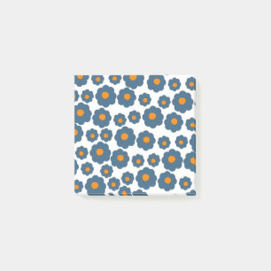 Preppy Blau Orange Hippie Blumenmuster Post-it Klebezettel