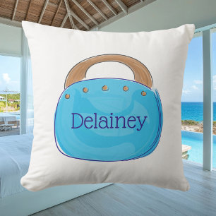 Preppy blaue Bermuda-Tasche Personalisiert Coastal Kissen