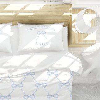 Preppy Blaue Schleife Süße Träume Dekokissen