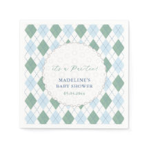 Preppy Blue and Green Golf Theme Kinderdusche