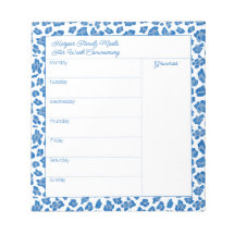 Preppy Blue and White Animal Print Meetingplaner