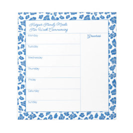 Preppy Blue and White Animal Print Meetingplaner Notizblock