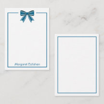 Preppy Blue and White Bow Personalized