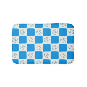 Preppy Blue Blume Prüfmuster Badematte