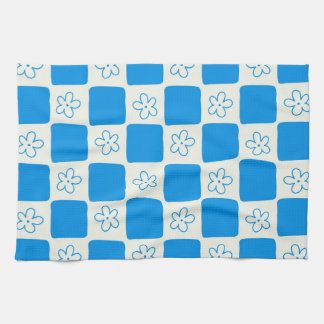 Preppy Blue Blume Prüfmuster Geschirrtuch