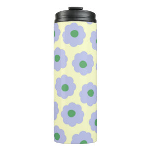 Preppy Blue Green Niedlich Hippie Blume Muster Thermosbecher