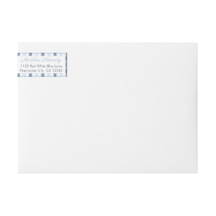 Preppy Blue Kariert Boy Baby Dusche Rücksendeadres