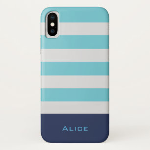 Preppy Blue Monogram iPhone Case