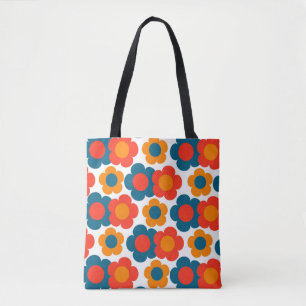Preppy Blue Orange Hippie Blume Muster