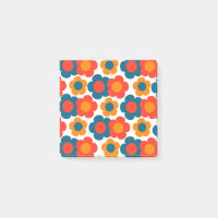 Preppy Blue Orange Hippie Blume Muster