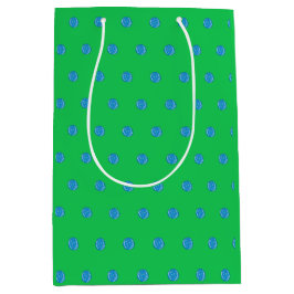 Preppy Blue Pickleball Green Initial Mittlere Geschenktüte