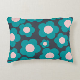 Preppy Blue Pink Hippie Blume Muster Dekokissen