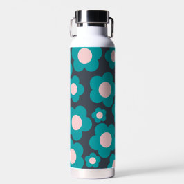 Preppy Blue Pink Hippie Blume Muster Trinkflasche