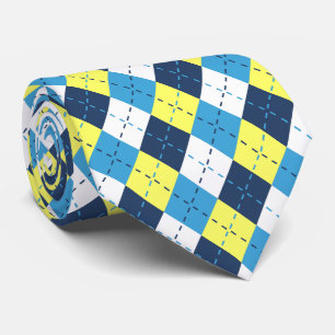 Preppy Blue Raspberry Lemon Gelbe Raute Krawatte