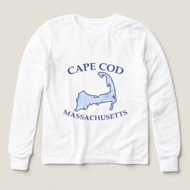 Preppy Blue Striped Cape Cod Silhouette Boy's (Design Vorderseite)