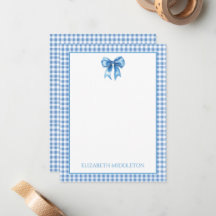 Preppy Blue und White Gingham und Bow