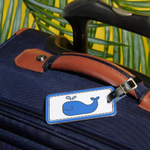 Preppy Blue Whale Personalisiert Gepäckanhänger