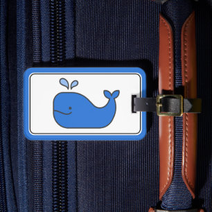 Preppy Blue Whale Personalisiert Gepäckanhänger