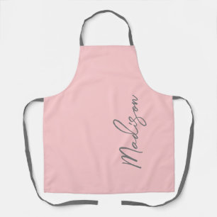 Preppy Blush Pink Handgeschriebenes Skript Mit Mon Schürze