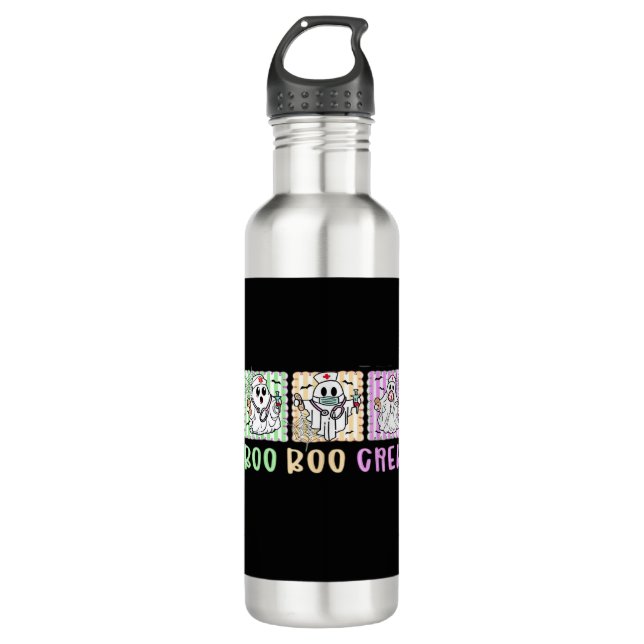 Preppy Boo Crew NurHalloween Kostüme Männer Edelstahlflasche (Vorderseite)