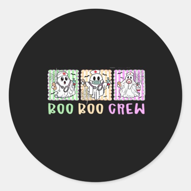 Preppy Boo Crew NurHalloween Kostüme Männer Runder Aufkleber (Vorderseite)