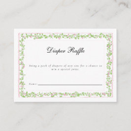 Preppy Botanical Pink Bow Crest Monogram Begleitkarte