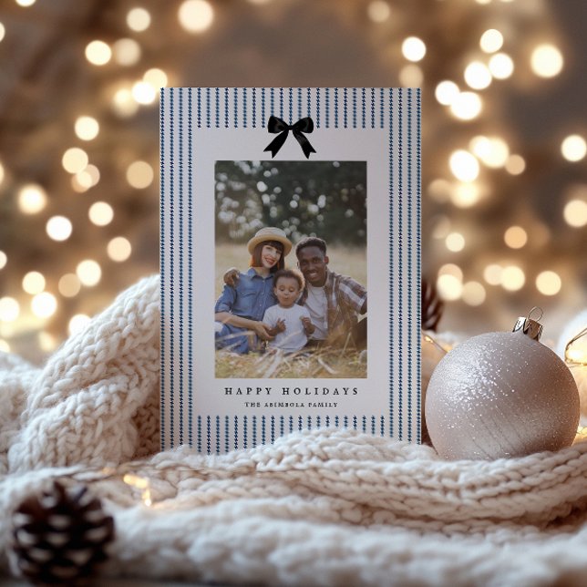 Preppy Bow Foto Feiertagskarte (Von Creator hochgeladen)