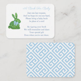 Preppy Boxwood Bunny Books for Baby Boy Showdusche Begleitkarte