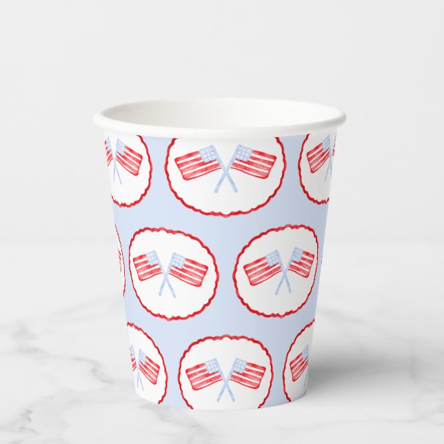 Preppy Boys Red White & Two Patriotic Birthday Pappbecher (Vorderseite)