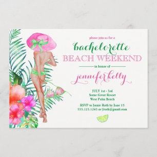 Preppy Bride Junggeselinnen-Abschied Weekend Einladung