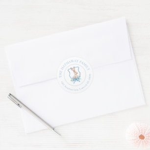 Preppy Bunny Personalisiert Return Address Label Runder Aufkleber
