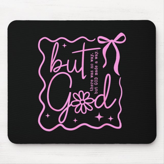 Preppy But God Coquette Bow Christian Religious Fa Mousepad (Vorne)