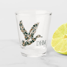 Preppy Camouflage Mallard Duck Monogram Schnapsglas
