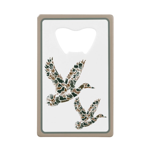 Preppy Camouflage Mallard Ducks Geldbeutel Flaschenöffner (Vorderseite)