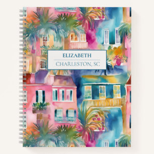 Preppy Charleston Houses Personalisiert Journal Notizbuch