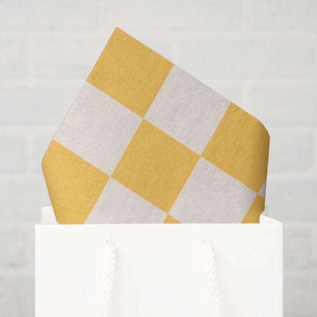 Preppy Checkerboard Yellow White Mod Retro Seidenpapier (Geschenktüte)
