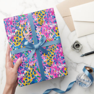 Preppy Cheetah Wrapping Paper Geschenkpapier