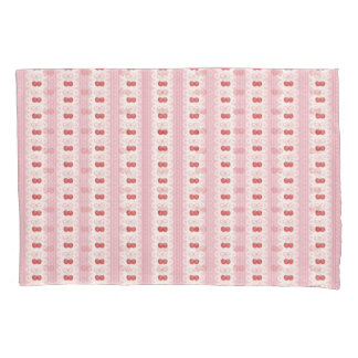 Preppy Cherry Stripes - Pink and Off White Kissenbezug