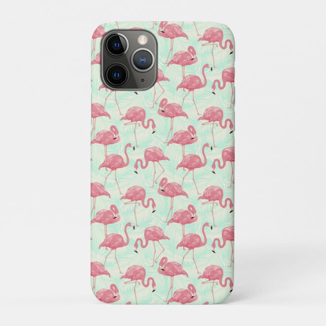Preppy Chic Elegant rosa Flamingo Muster Case-Mate iPhone Hülle (Rückseite)