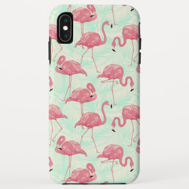 Preppy Chic Elegant rosa Flamingo Muster Case-Mate iPhone Hülle (Rückseite)