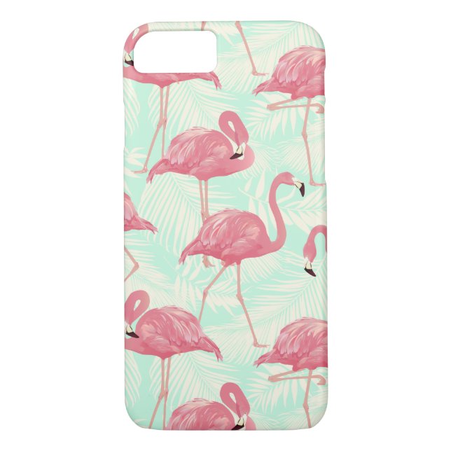 Preppy Chic Elegant rosa Flamingo Muster Case-Mate iPhone Hülle (Rückseite)