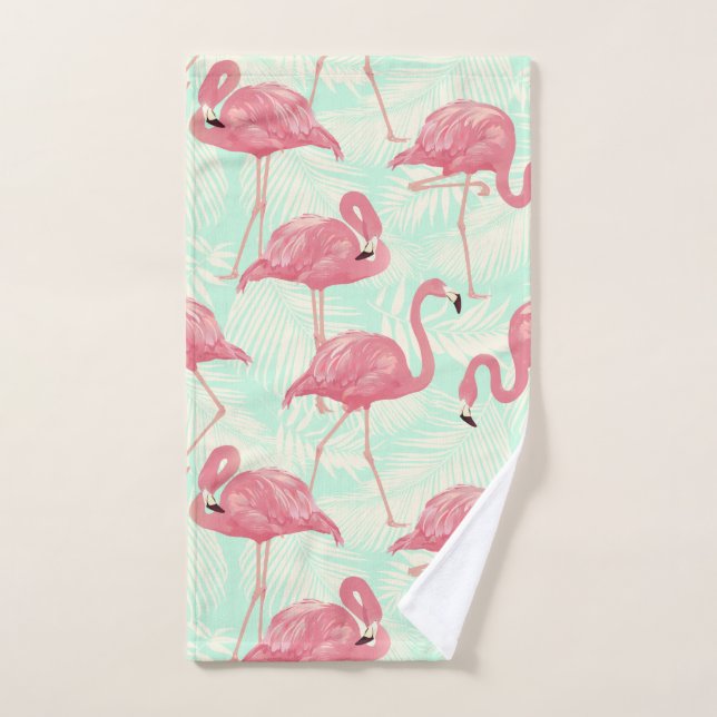 Preppy Chic Elegant rosa Flamingo Muster Handtuch (Handtuch)