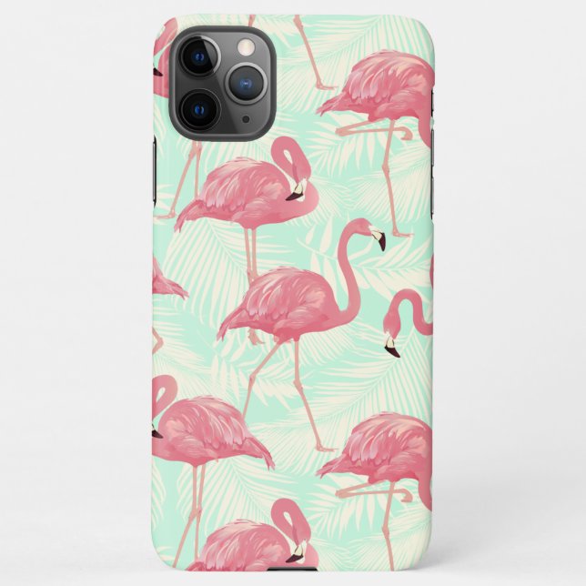 Preppy Chic Elegant rosa Flamingo Muster iPhone Hülle (Rückseite)