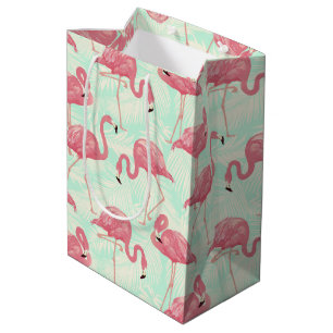 Preppy Chic Elegant rosa Flamingo Muster Mittlere Geschenktüte