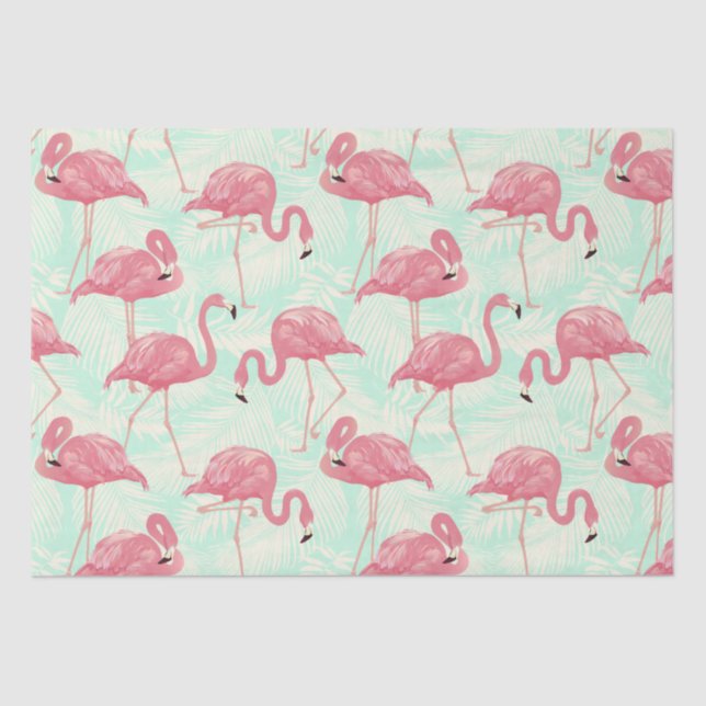 Preppy Chic Elegant rosa Flamingo Muster Seidenpapier (Vorderseite)
