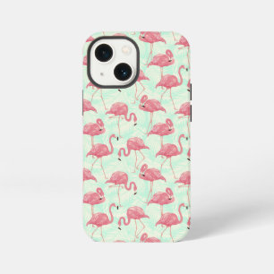 Preppy Chic Elegantes Rosa Flamingo Muster iPhone 13 Mini Hülle