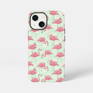 Preppy Chic Elegantes Rosa Flamingo-Muster iPhone 13 Mini Hülle