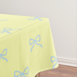 Preppy Chic Gelb & Blaues Schleifenmuster Frühling Tischdecke